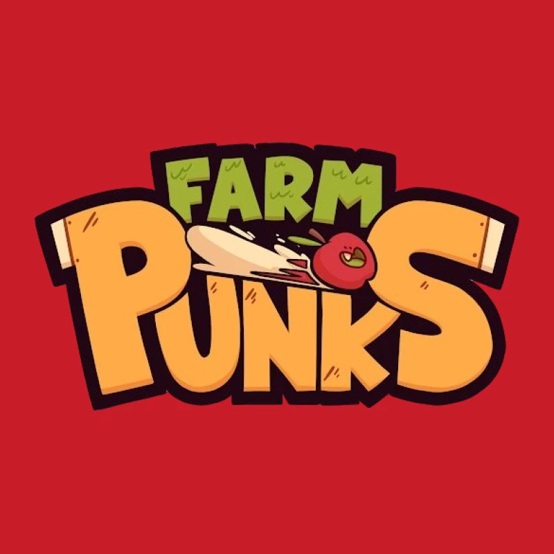 Farm Punks Logo mit fliegendem Apfel Herren Pullover Hoodie