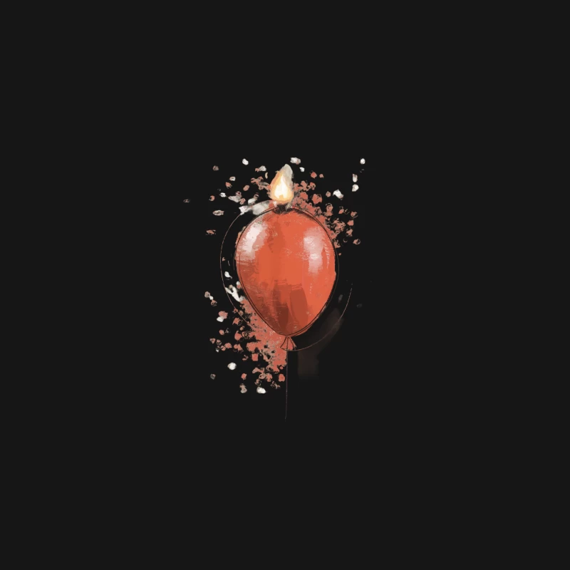 Fiery Balloon: An Explosive Abstract Illustration Desk Mat