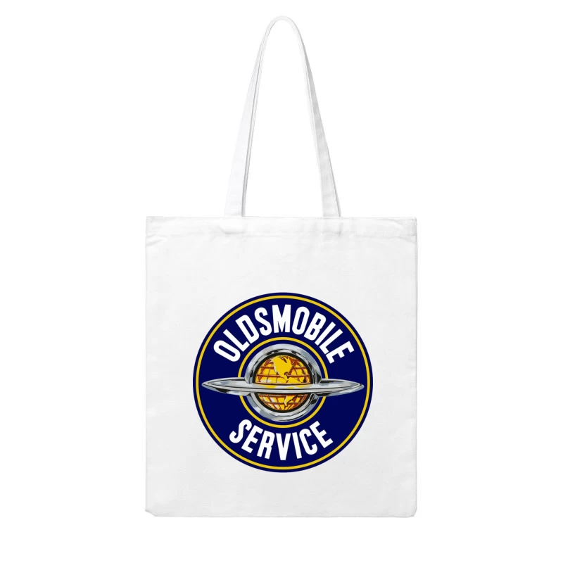 Vintage Oldsmobile Service Logo with Globe Emblem Cotton Tote Bag