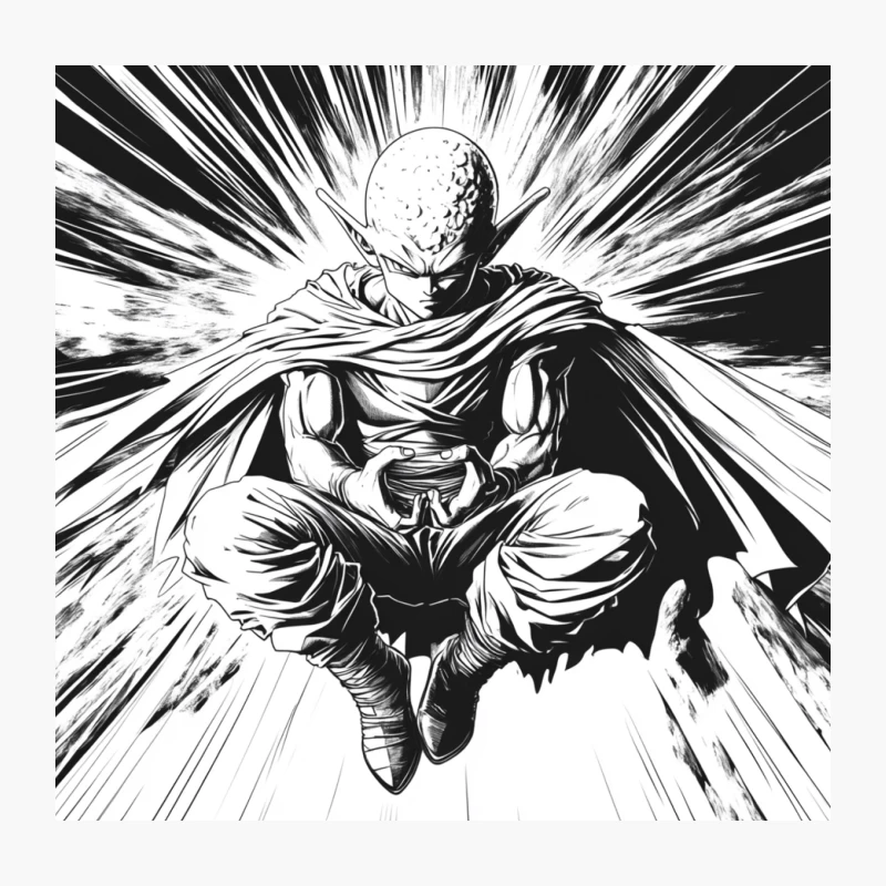 Piccolo's Intense Meditation: Dragon Ball Energy Unleashed Throw Pillow