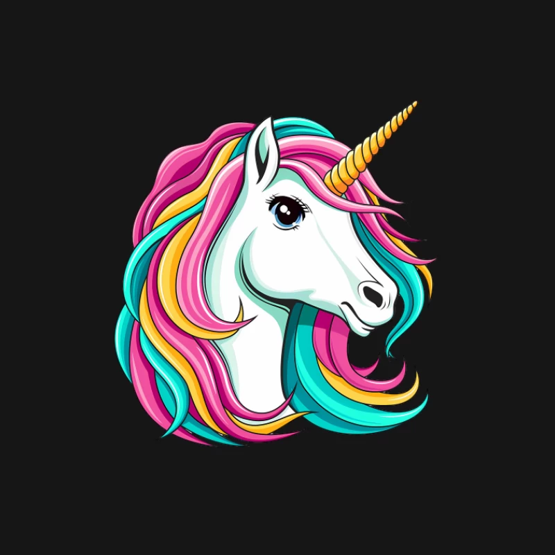 Farbenfrohes Einhornporträt Herren T-Shirt