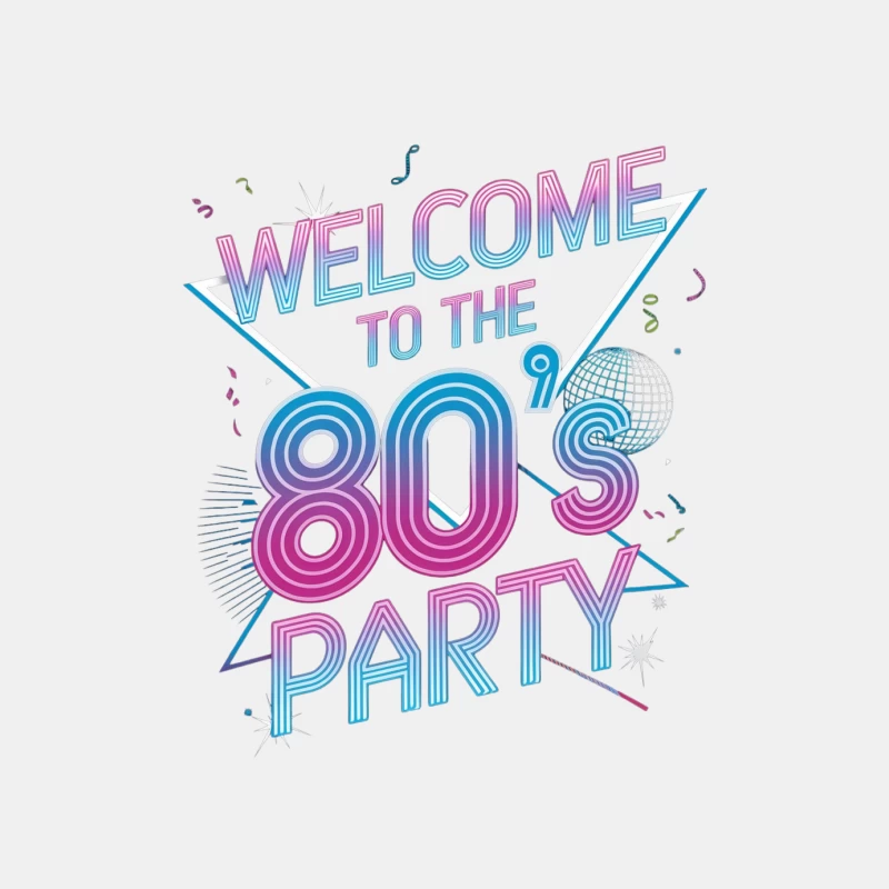 Neon 80s Party Welcome Sign with Disco Ball Male Tank Top