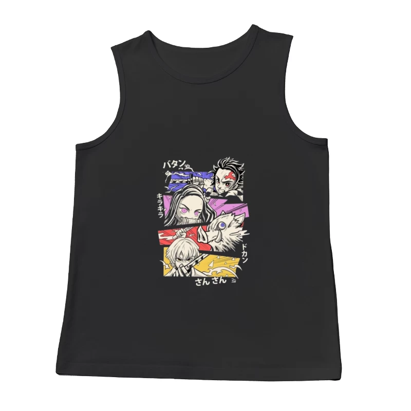 Charaktere aus einem Anime in farbenfroher Darstellung Herren Tanktops