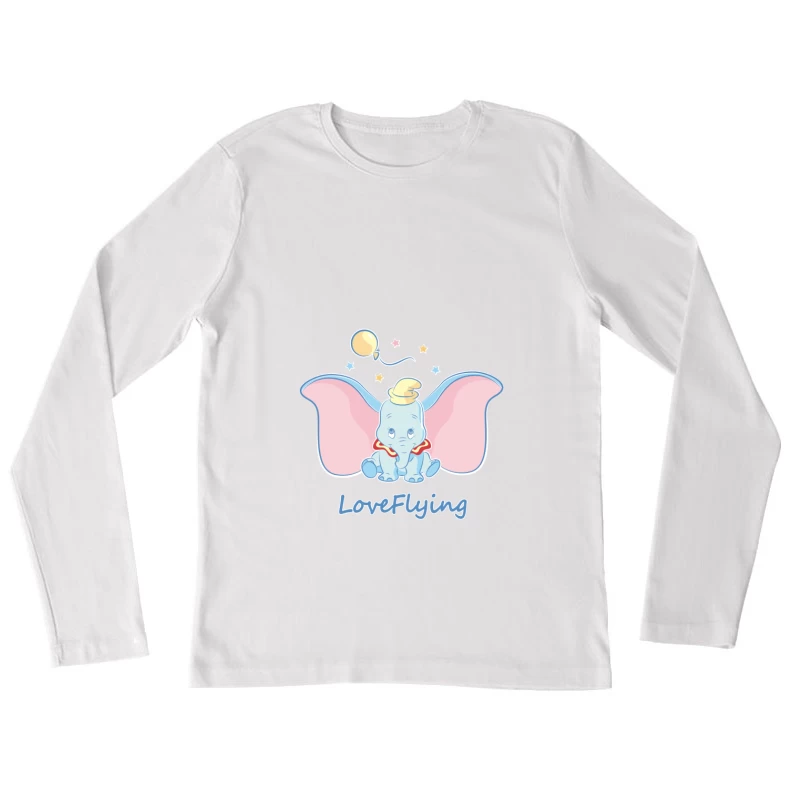 Fliegender Elefant mit Ballon Damen Langarm T-Shirt
