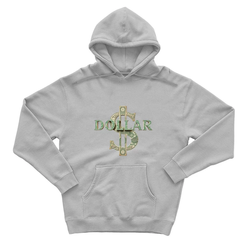 Creative Dollar Sign Typography Made from US Currency Male Pullover Hoodie