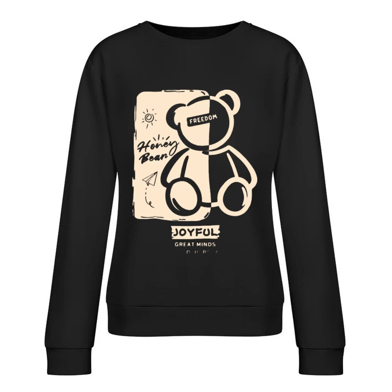 Fröhlicher Kuschelbär mit Freiheitsthema Damen Pullover Sweatshirt