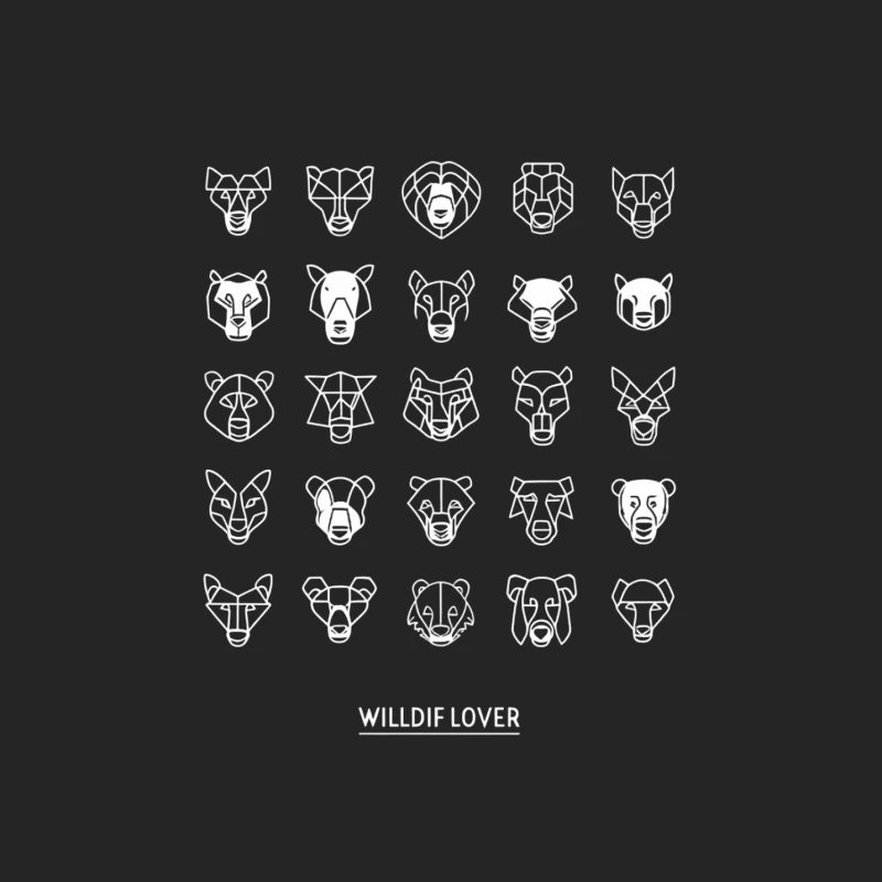 Geometric Wildlife Sketch Collection: Minimalist Animal Portraits Female Pullover Sweatshirt