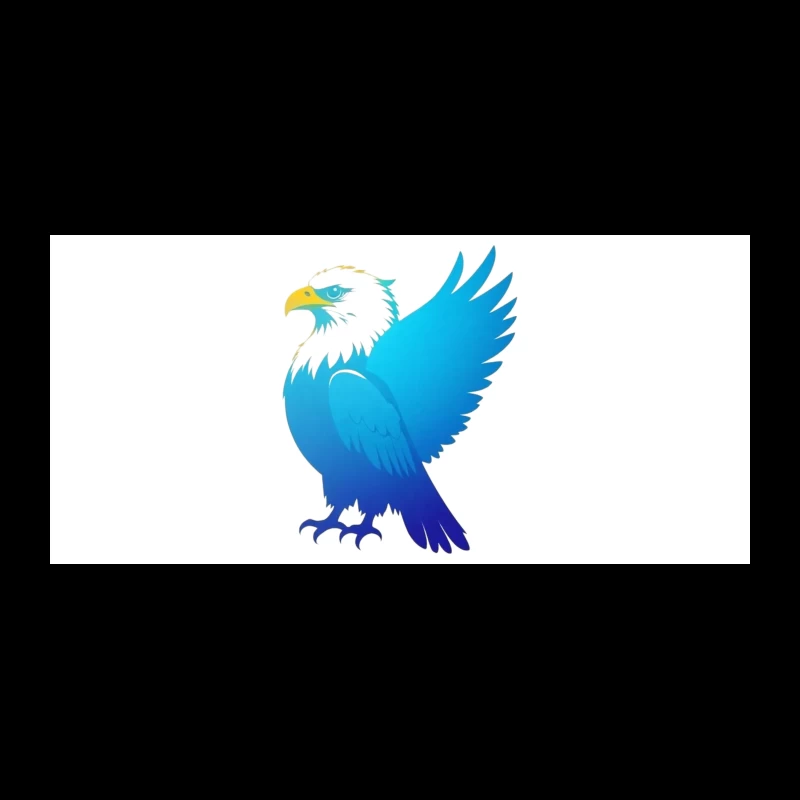 Majestic Blue Gradient Eagle Illustration Coffee Mug