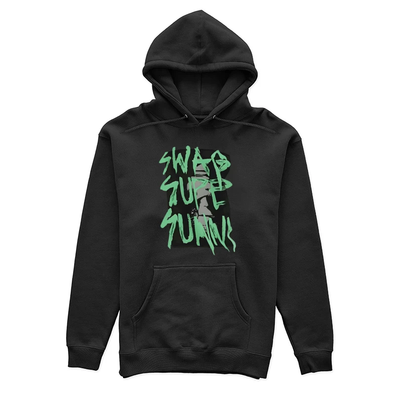 Stilvolles grünes Graffiti-Design Damen Pullover Hoodie