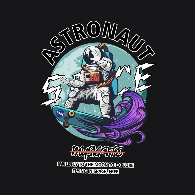 Astronaut auf Skateboard im Weltraum Herren Pullover Hoodie