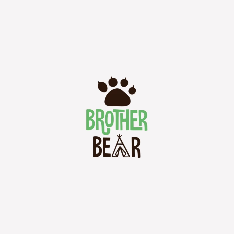 Motif d'ours frère avec empreinte Femme T-Shirt