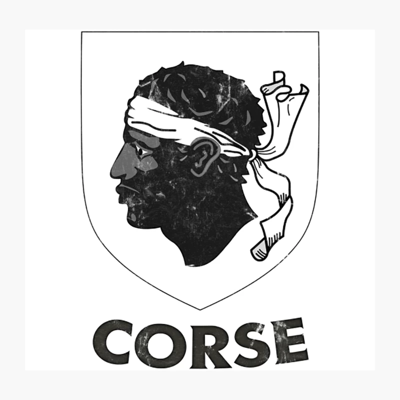 Corsica -- Vintage Style Crest Design Throw Pillow
