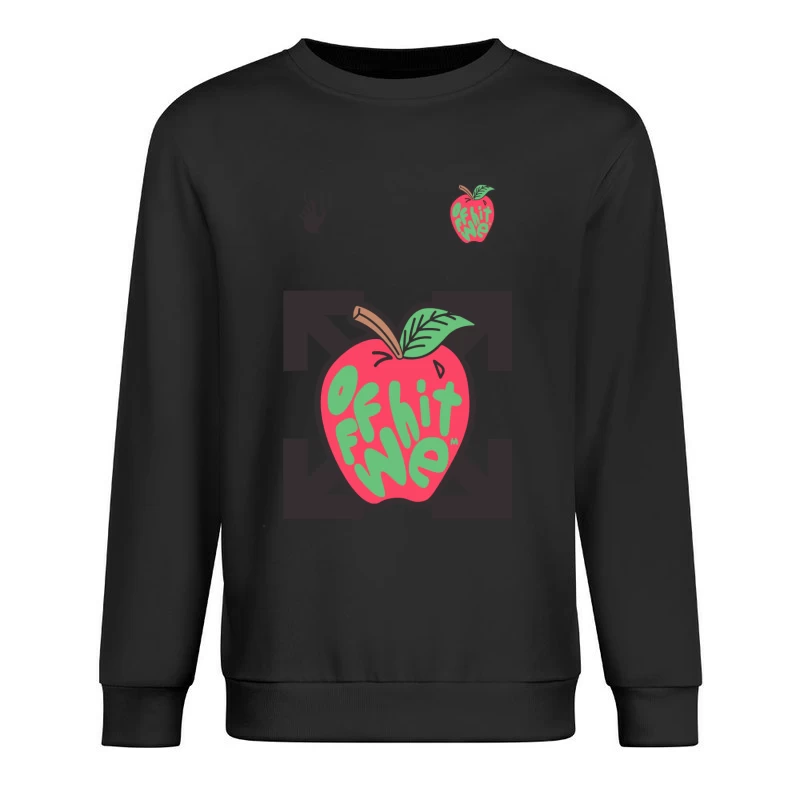 Buntes Apfeldesign mit Text Herren Pullover Sweatshirt
