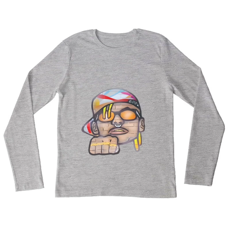 Arte graffiti con bandana e occhiali da sole Maglietta maniche lunghe Donna