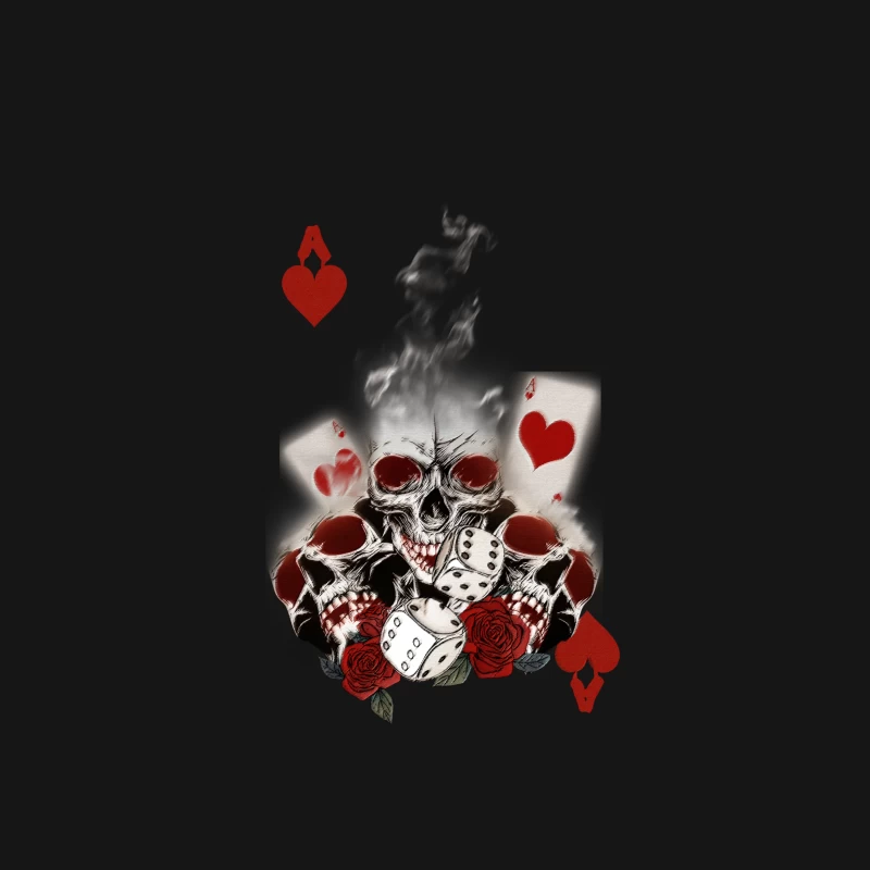 Skelettschädel und Spielkarten Herren T-Shirt