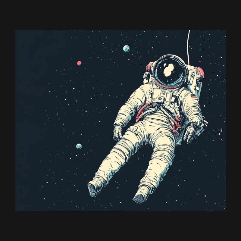 Cosmic Exploration: Astronaut Adrift in Space Mouse Pad