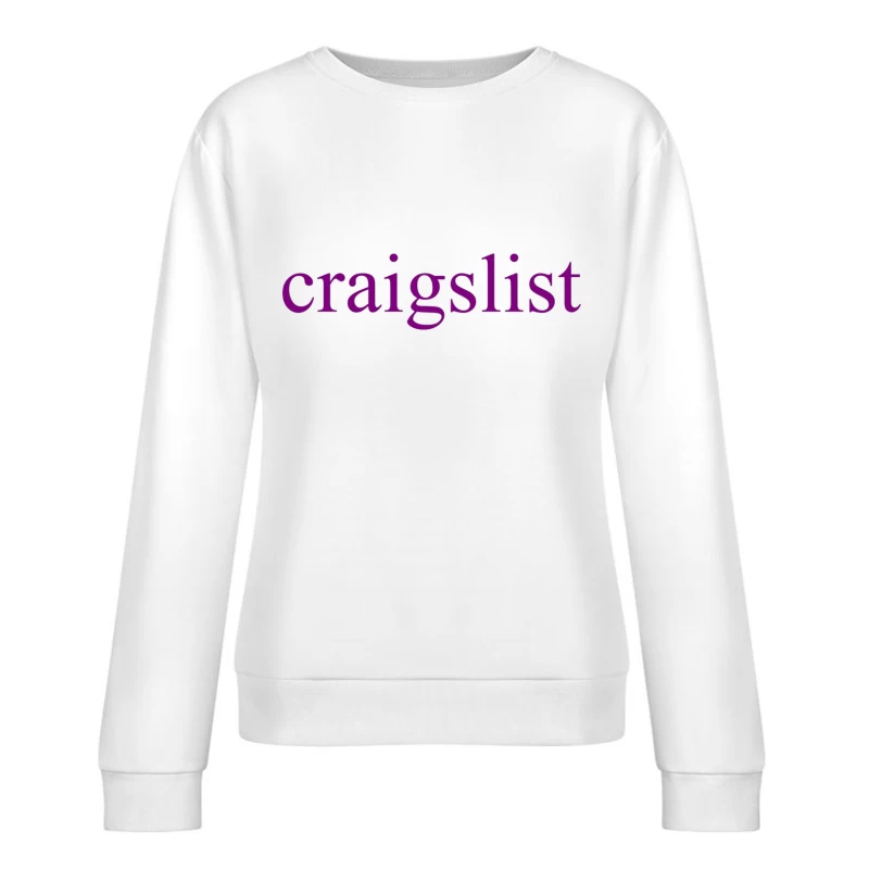 Craigslist Purple Logo Design Female Pullover Sweatshirt