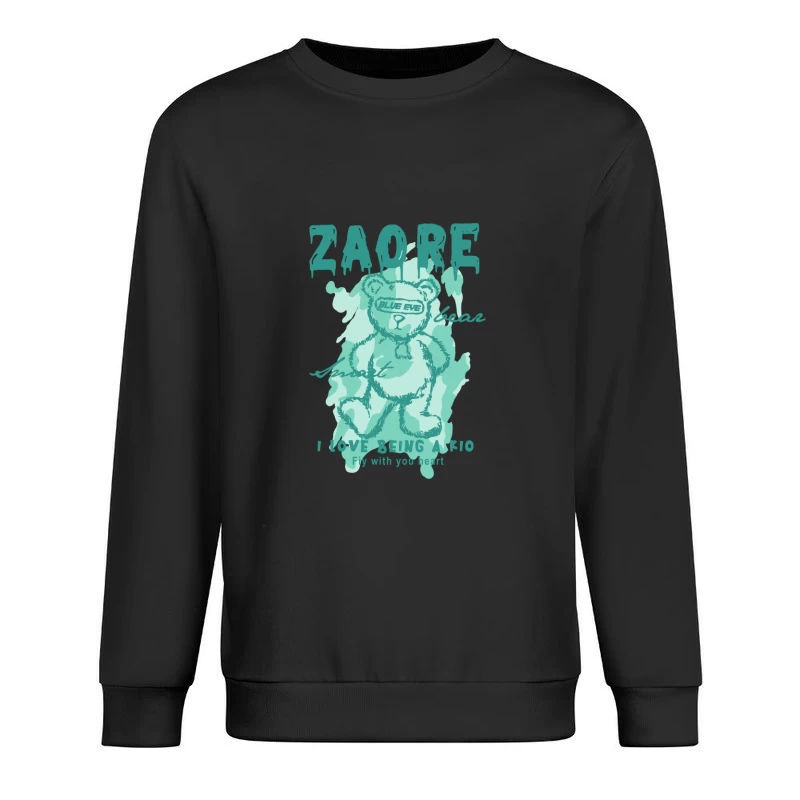 Graphic Design of a Cute Bear Illustration Male Pullover Sweatshirt
