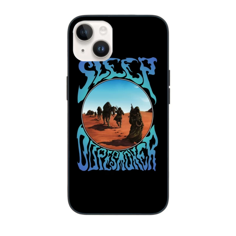 Desert Caravan Through Psychedelic Portal iPhone Case