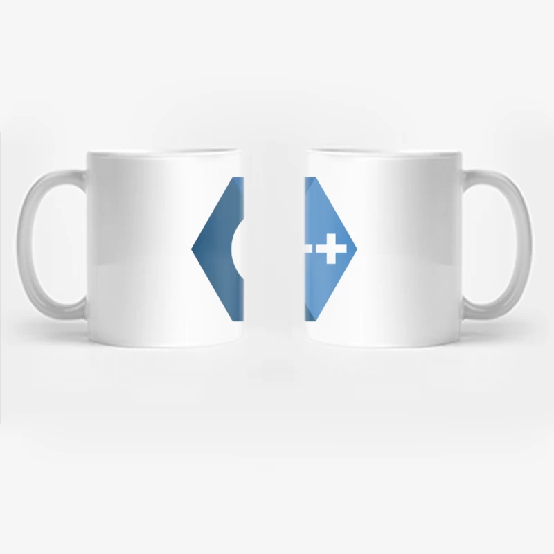 C++ Programming Language Logo in Blue Hexagon Design Coffee Mug