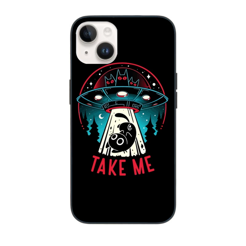 Take Me – UFO & Cat Abduction Whimsy iPhone Case