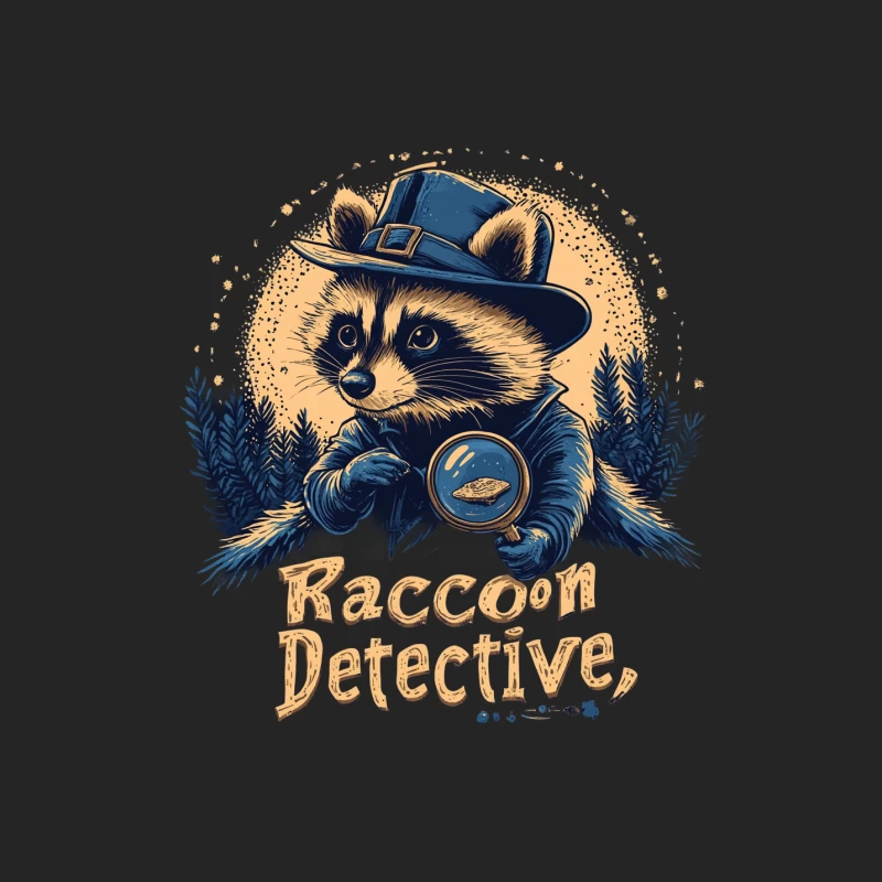 Whimsical Raccoon Detective in the Forest Male Pullover Sweatshirt