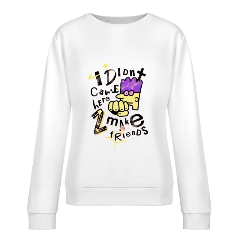 Comic-Stil Charakter mit frechem Spruch Damen Pullover Sweatshirt