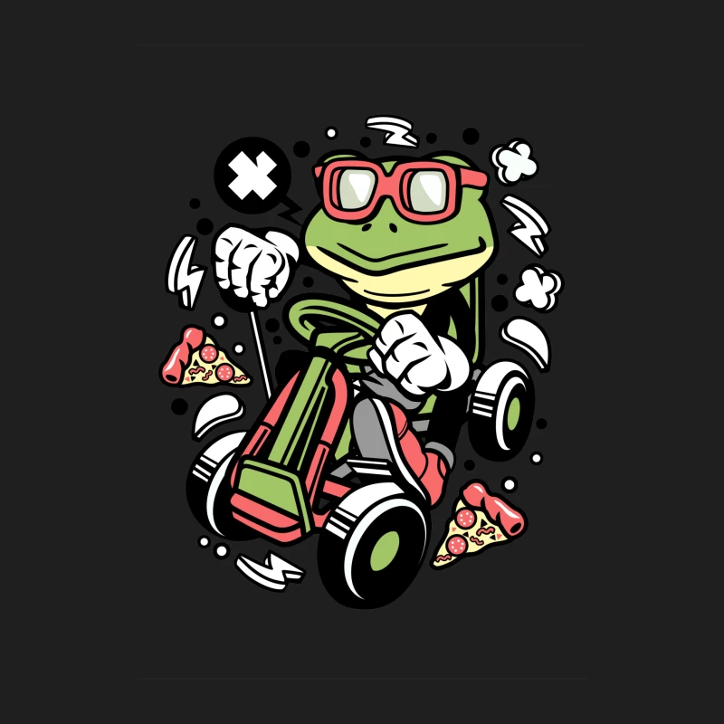 Grenouille cool en kart avec pizza Homme Débardeur