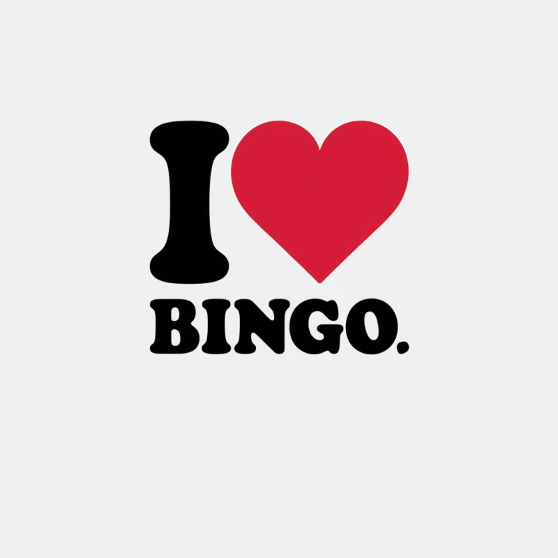 I Love Bingo Typography Design with Heart Symbol Male Tank Top