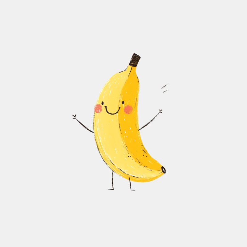Cheerful Cartoon Banana Character Illustration Male Tank Top