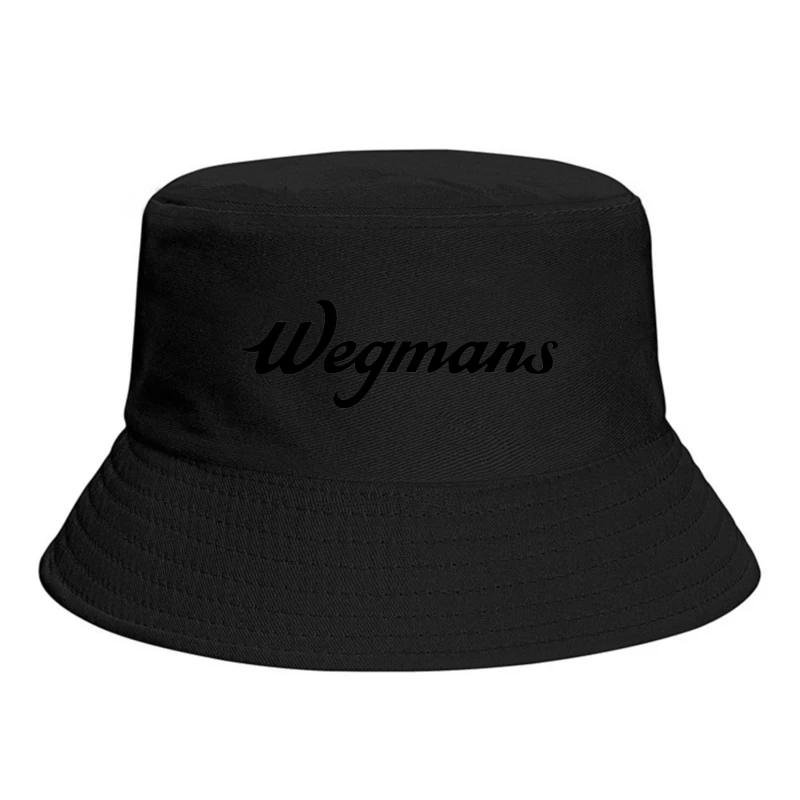 Wegmans Supermarket Chain Logo in Black Script Font Bucket Hat