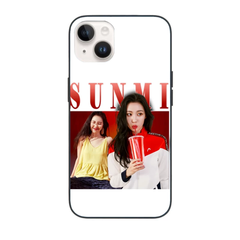 Two Young Women in Contrasting Yellow and Red Sporty Fashion Shoot iPhone Case