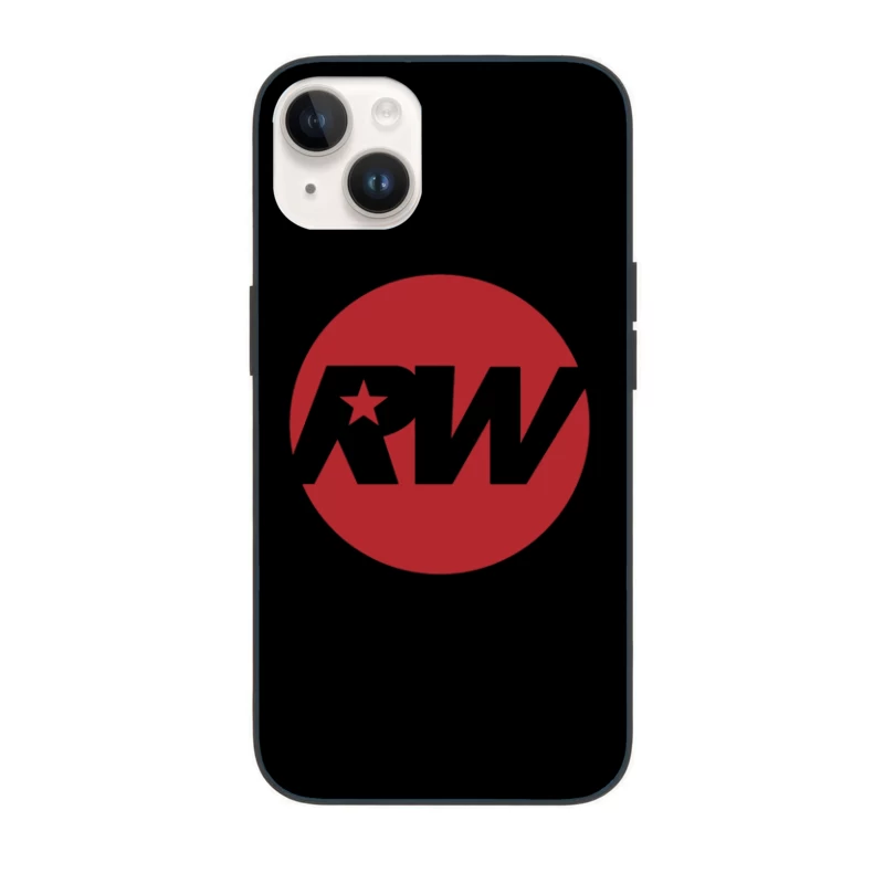 Red and White RW Star Logo Design iPhone Case