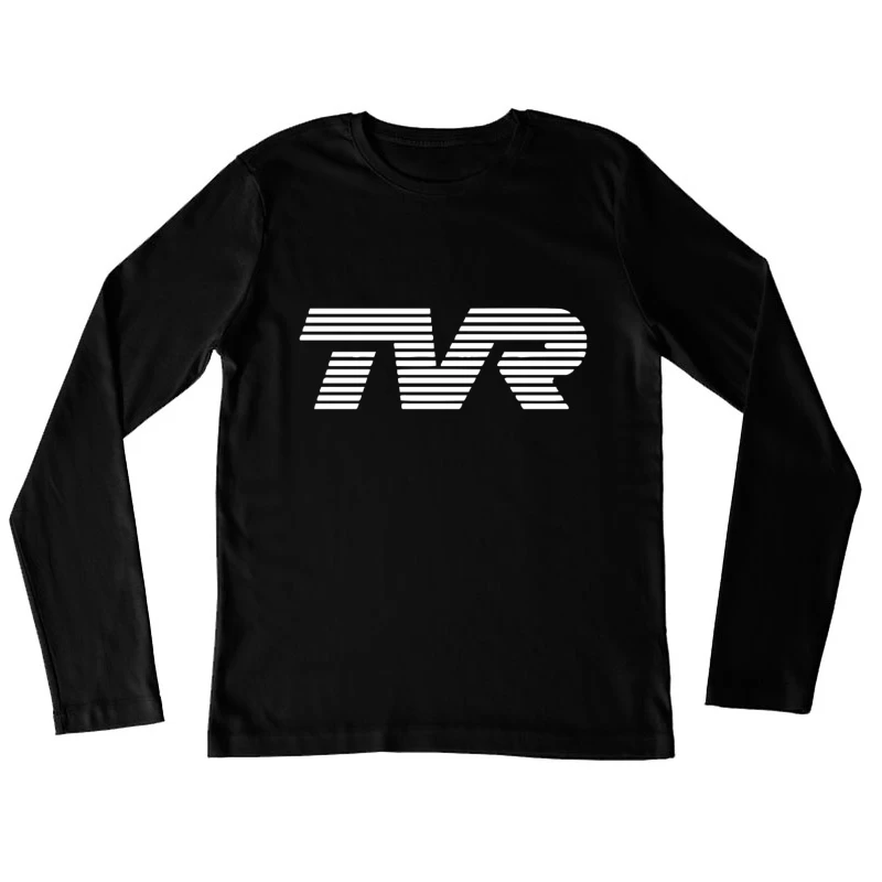 Minimalist TVR Logo Design with Line Pattern Female Long Sleeve T-Shirt