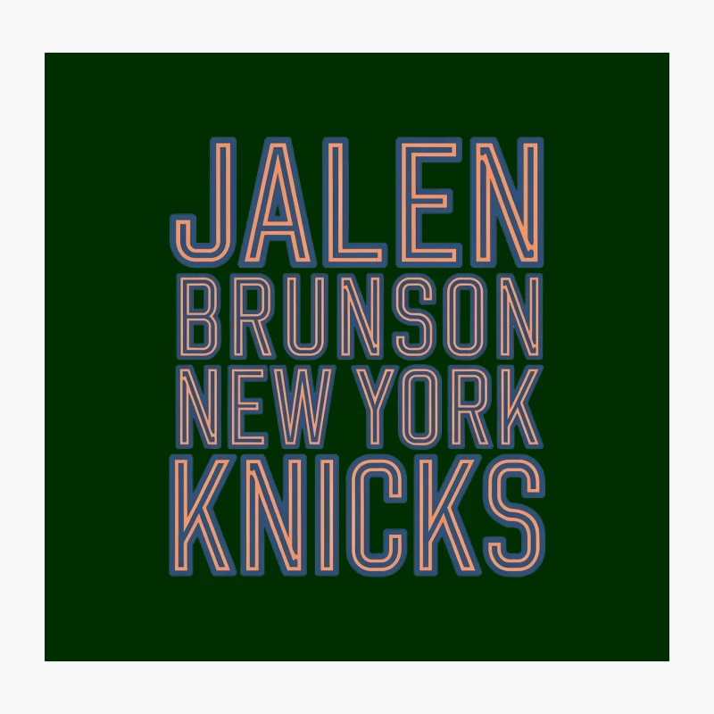 Jalen Brunson: New York Knicks NBA Player Typography Throw Pillow