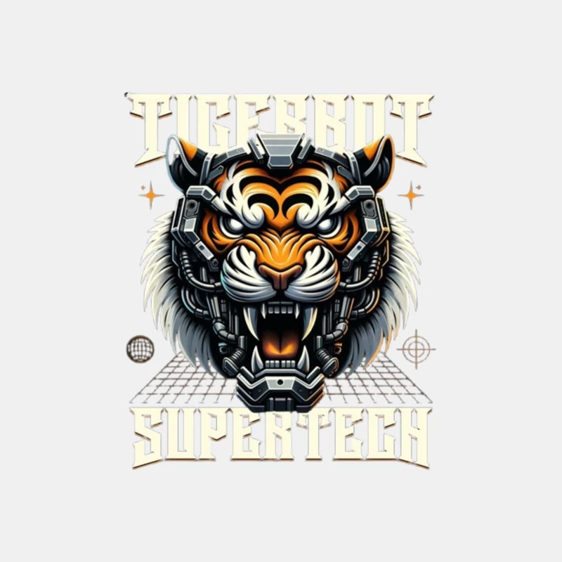 Cybernetic Tiger Head with Futuristic Tech Enhancement Male Tank Top