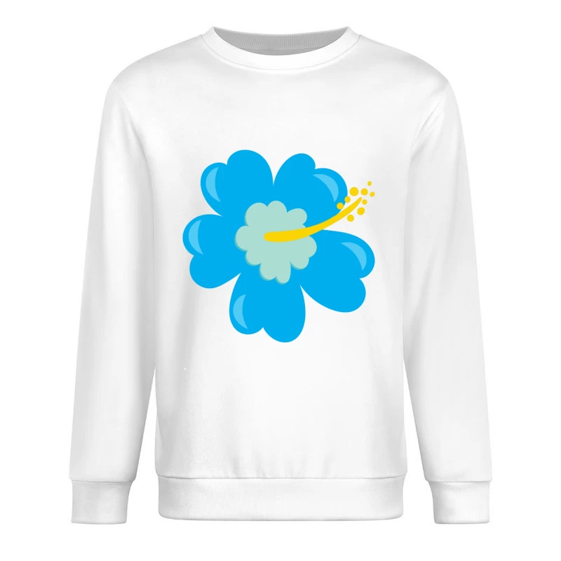 Fleur hibiscus bleue stylisée Homme Sweat-shirt à enfiler