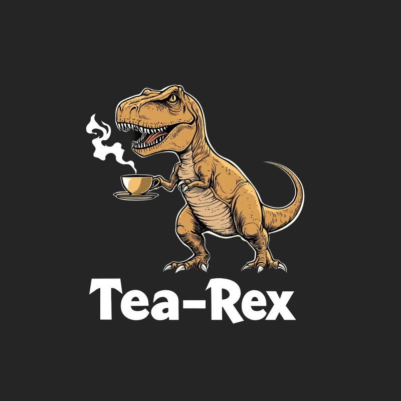 dinosaur T-Rex coffee humor illustration cartoon prehistoric reptile Female Pullover Sweatshirt