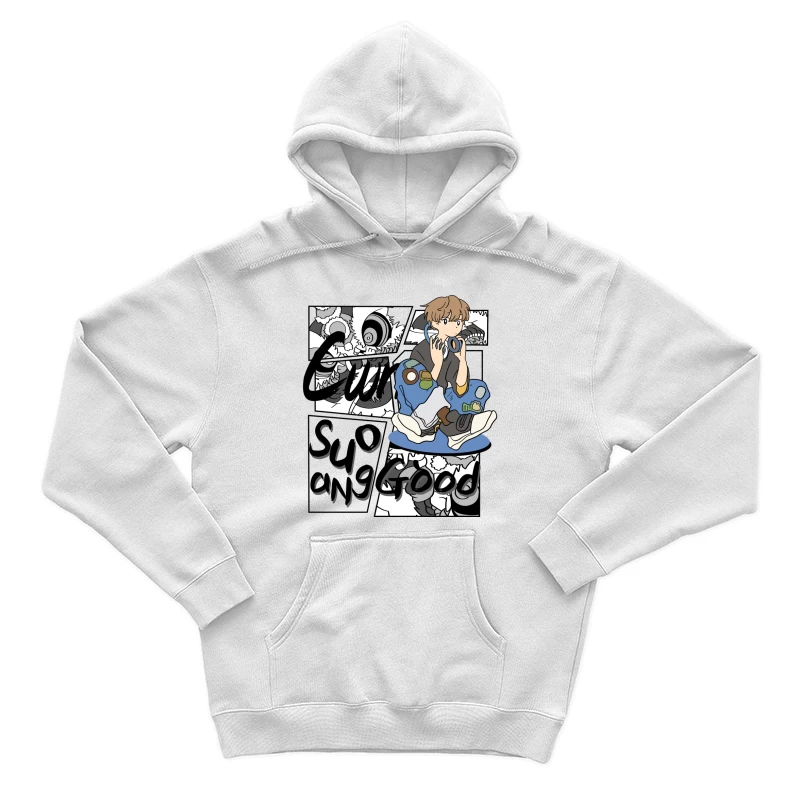 Stylischer Junge mit Kopfhörern Herren Pullover Hoodie