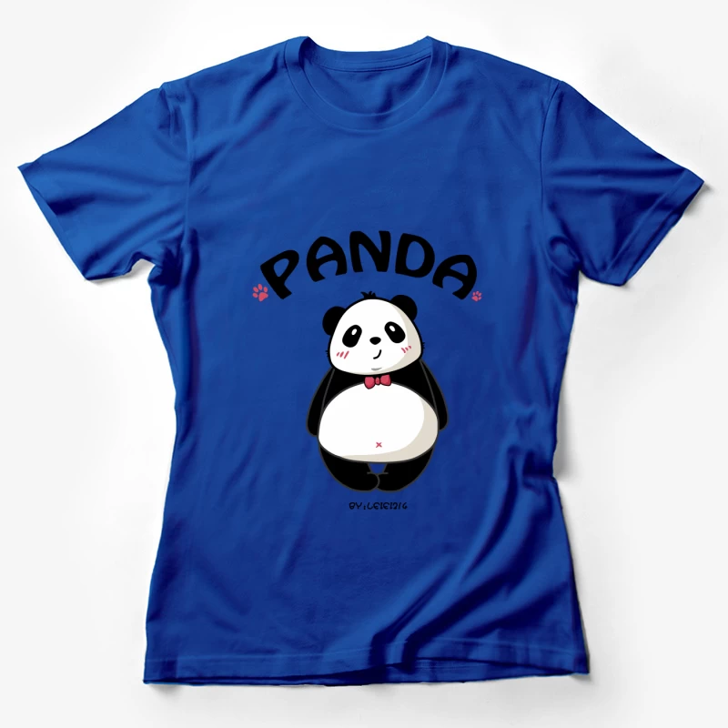 Niedliche Panda-Zeichentrickfigur mit roter Fliege Damen T-Shirt