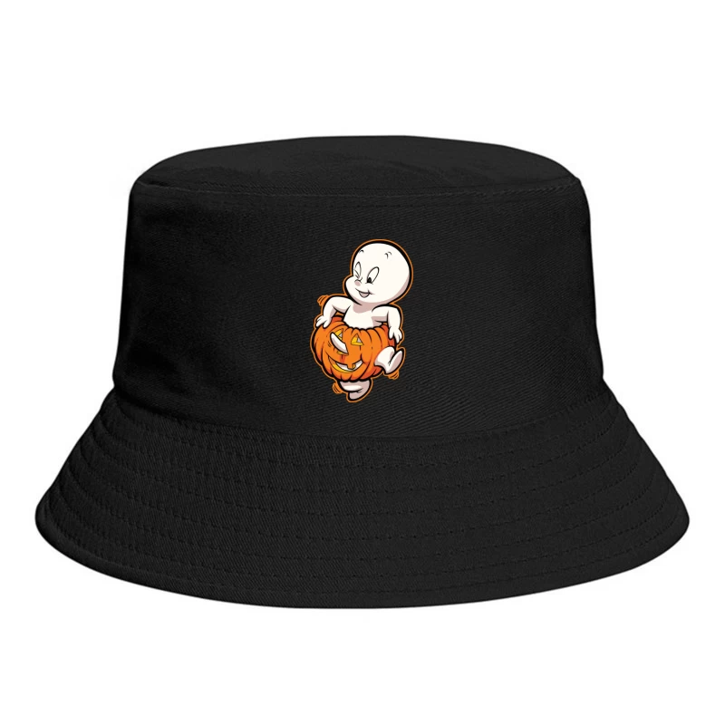 Casper the Friendly Ghost in a Pumpkin Costume Bucket Hat