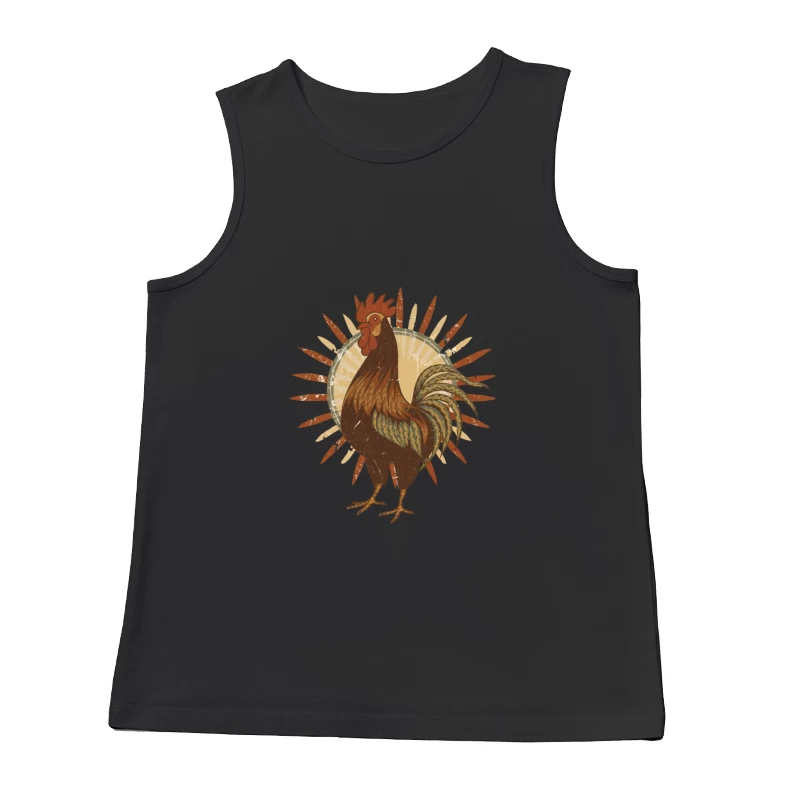 Vintage Sun Rooster T-Shirt Male Tank Top