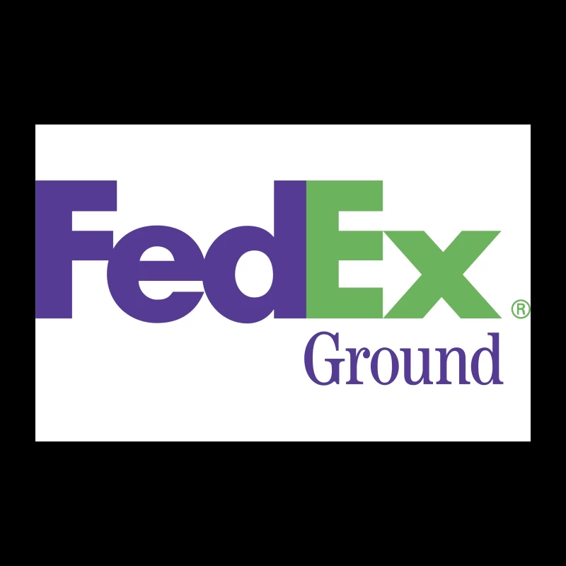 FedEx Ground Corporate Logo - Purple and Green Shipping Company Design Travel Mug