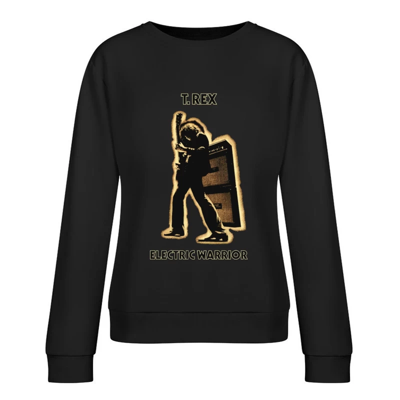 T.Rex 'Electric Warrior' Classic Rock Album Cover Silhouette Female Pullover Sweatshirt