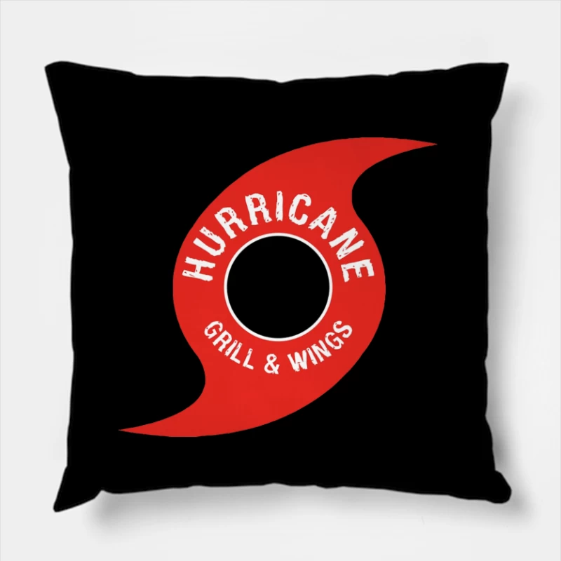 Hurricane Grill & Wings Restaurant Logo Design Throw Pillow