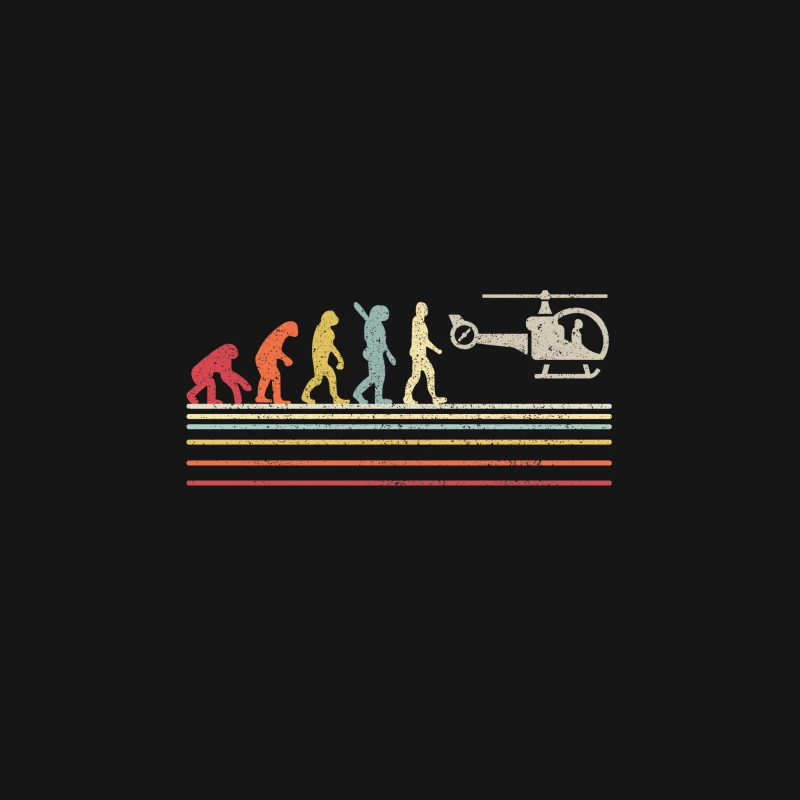 Évolution humaine vers l'hélicoptère Homme T-Shirt