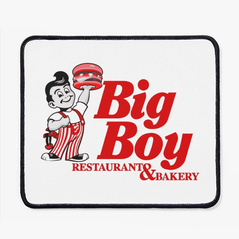 Vintage Big Boy Restaurant and Bakery Logo with Cartoon Mascot Mouse Pad