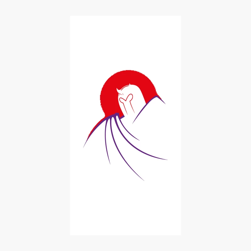 Minimalist Devil Logo with Red Circle and Purple Wings iPhone Case