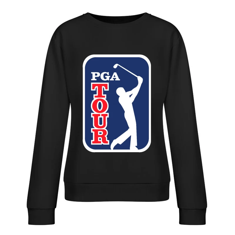 Official PGA Tour Professional Golf Logo with Silhouetted Golfer Female Pullover Sweatshirt