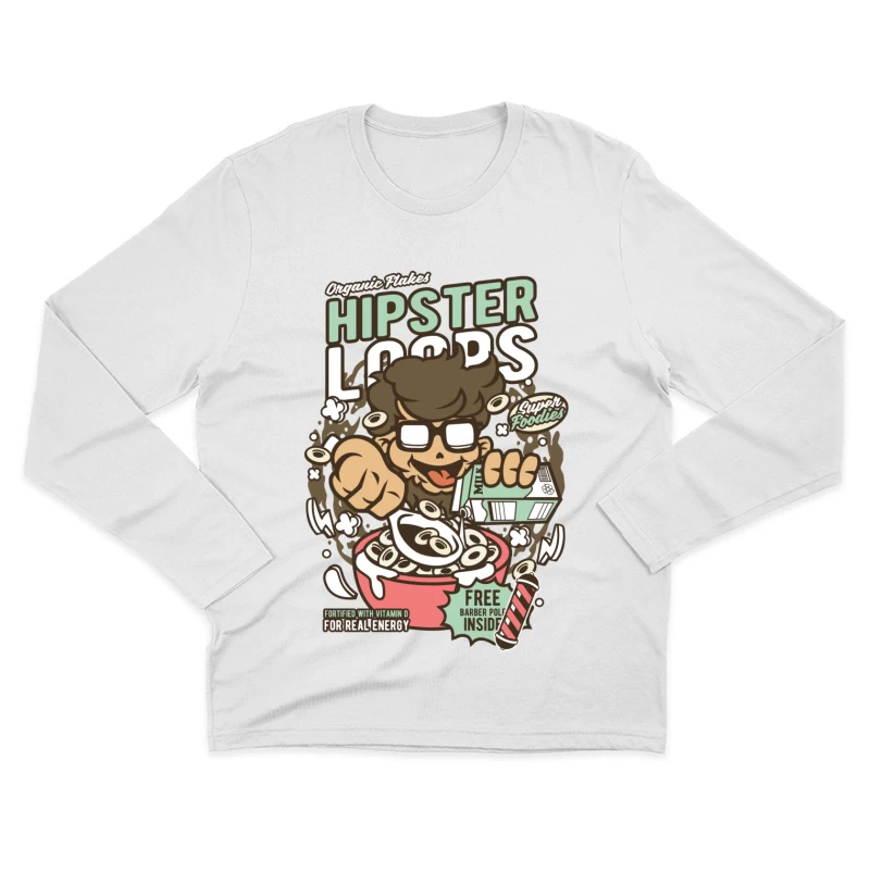 Céréales Hipster Loops amusantes Homme Manches Longues T-Shirt